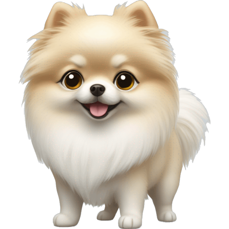 White mini little Pomeranian  emoji