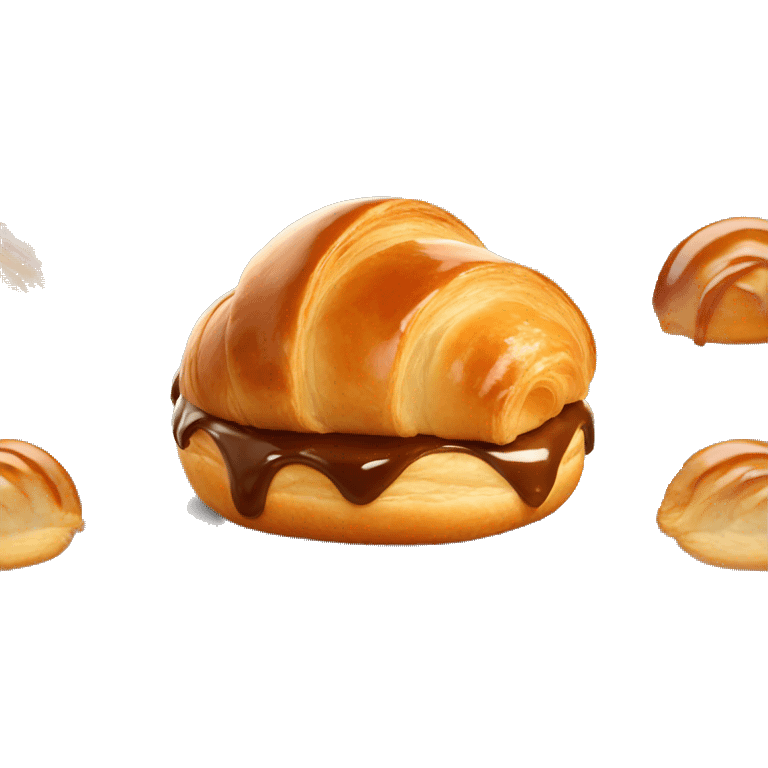 Round croissant with caramel  emoji