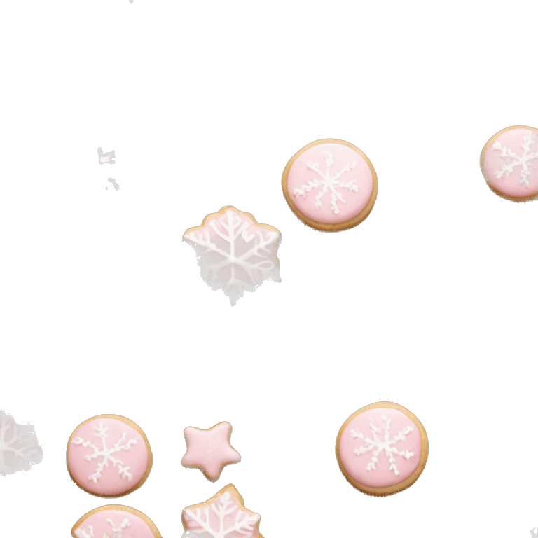 Light Pink and white Christmas cookies with snowflakes  emoji