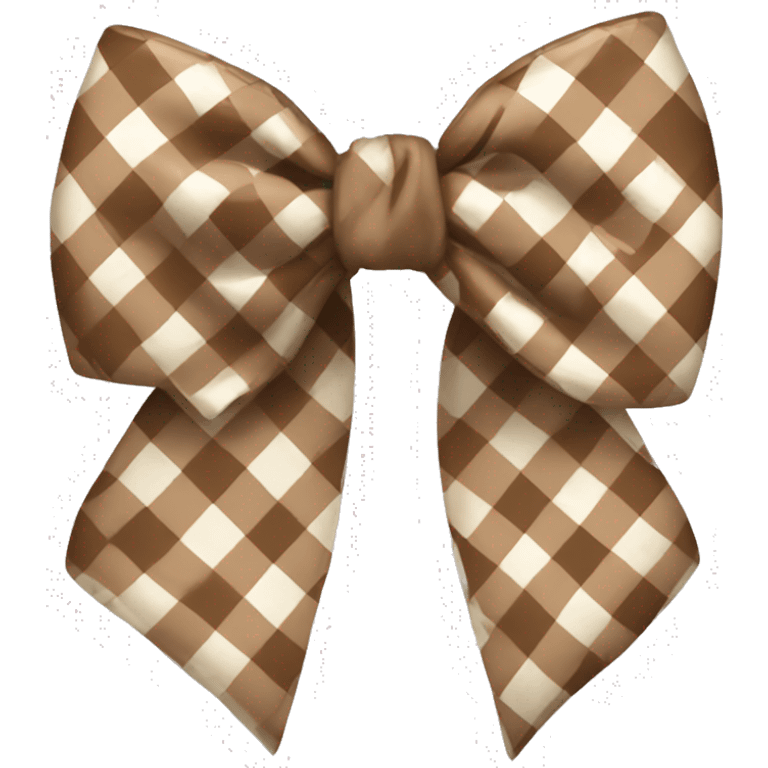 Brown gingham pattern bow emoji