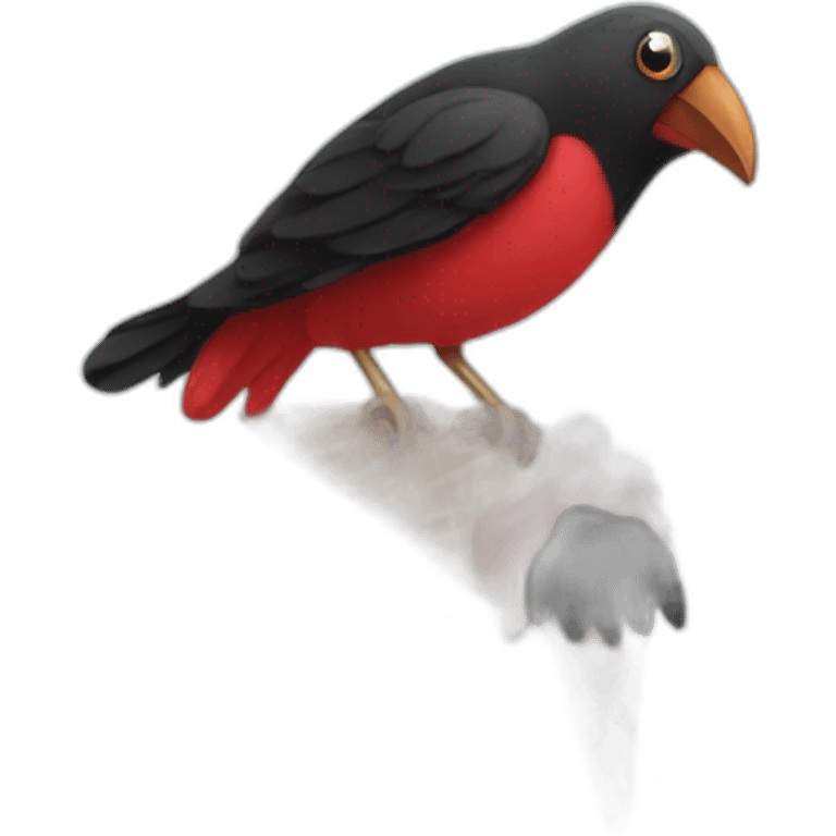 Red Black bird ice cream emoji