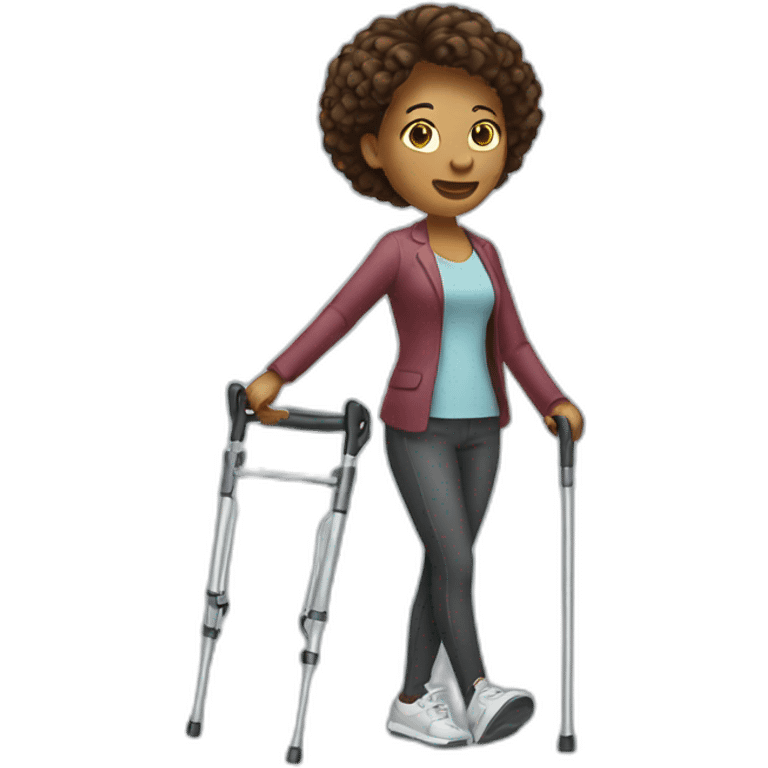 Woman on crutches emoji