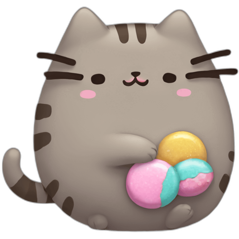 pusheen-crying-eating-candy emoji