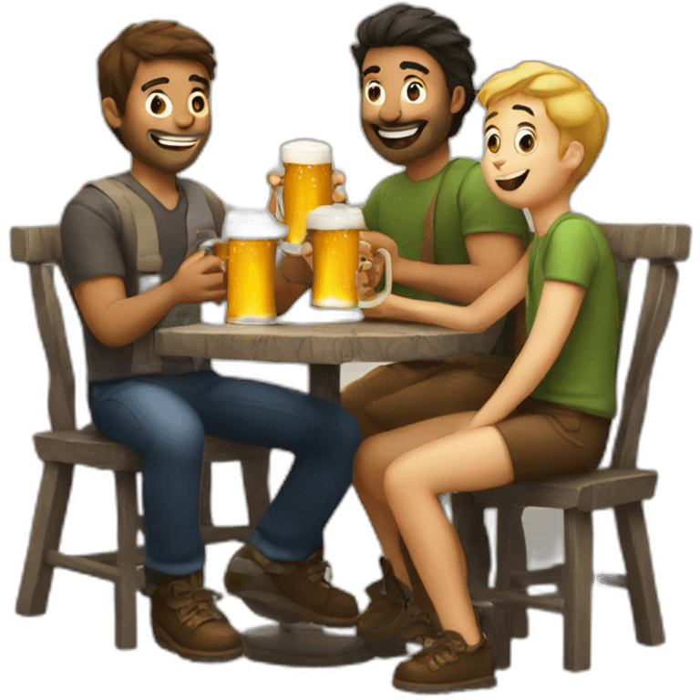 drinking beer with buddies emoji