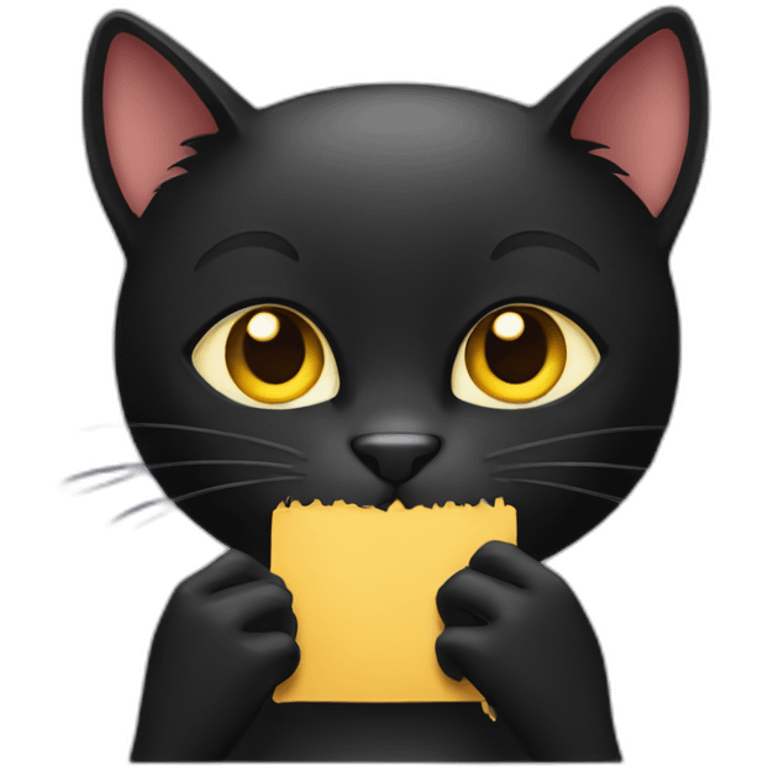 black cat filing its nails emoji