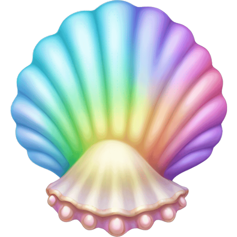 Kawaii rainbow pastel bedazzled sea shell    emoji