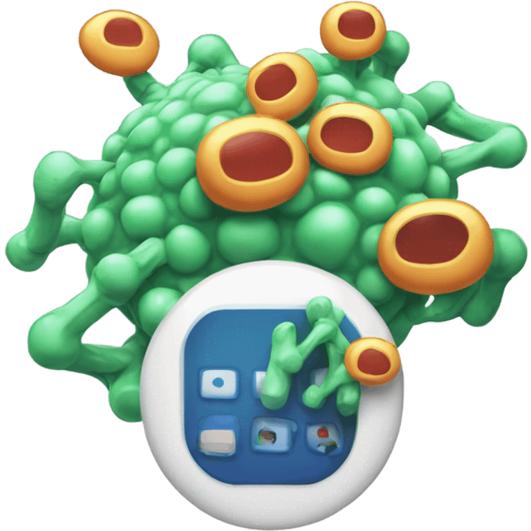 a biological cell with phones in it emoji