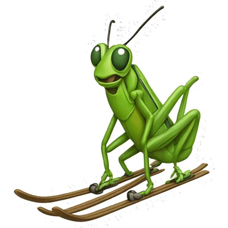 skiing grasshopper emoji