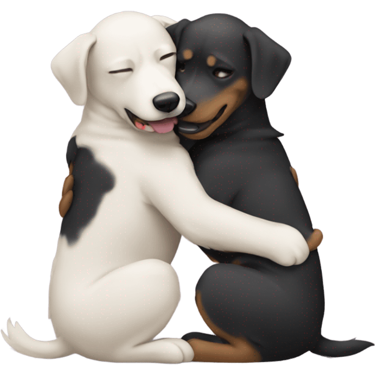 two dogs hugging  emoji