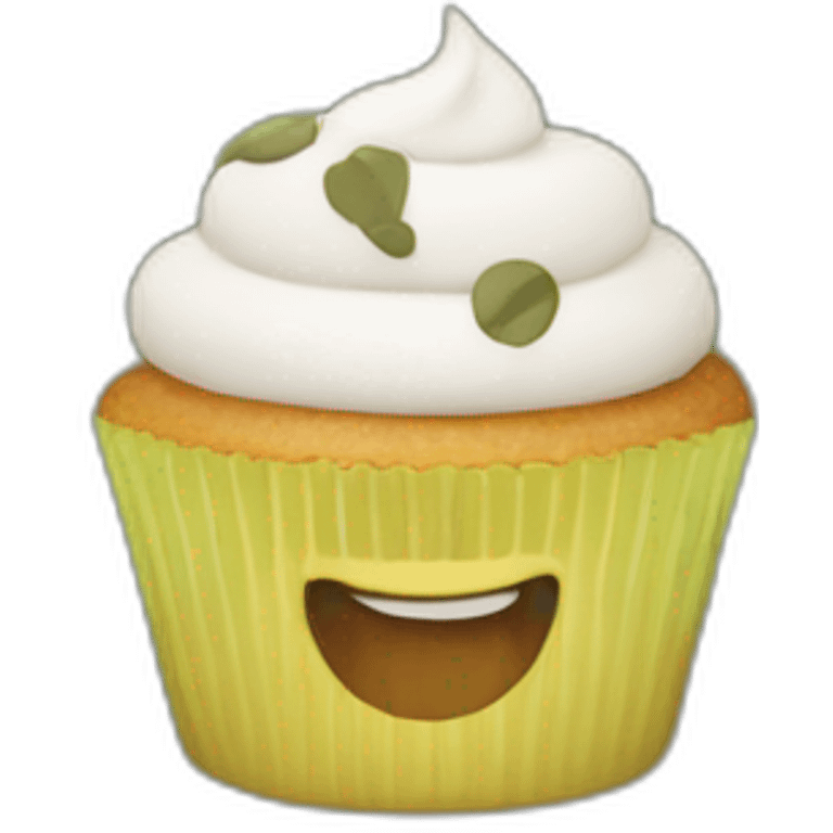 Happy camouflage cupcake emoji