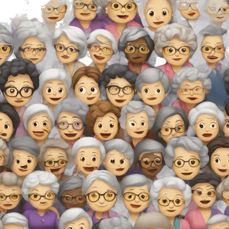 crowd of grandmas, make them clear emoji