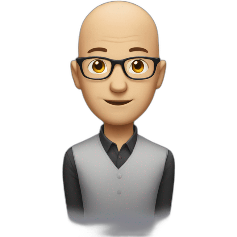 A small bald man with glasses and tall bald man emoji