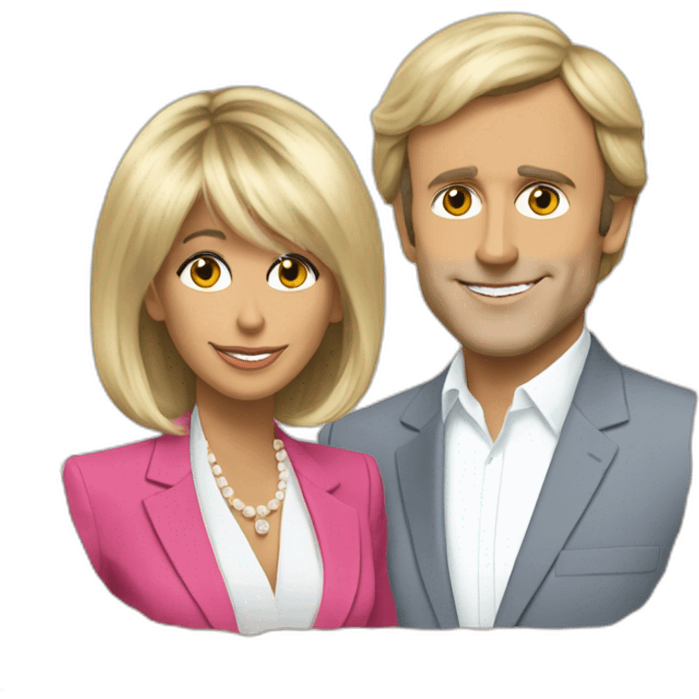 Brigitte macron and Emanuel Macron emoji