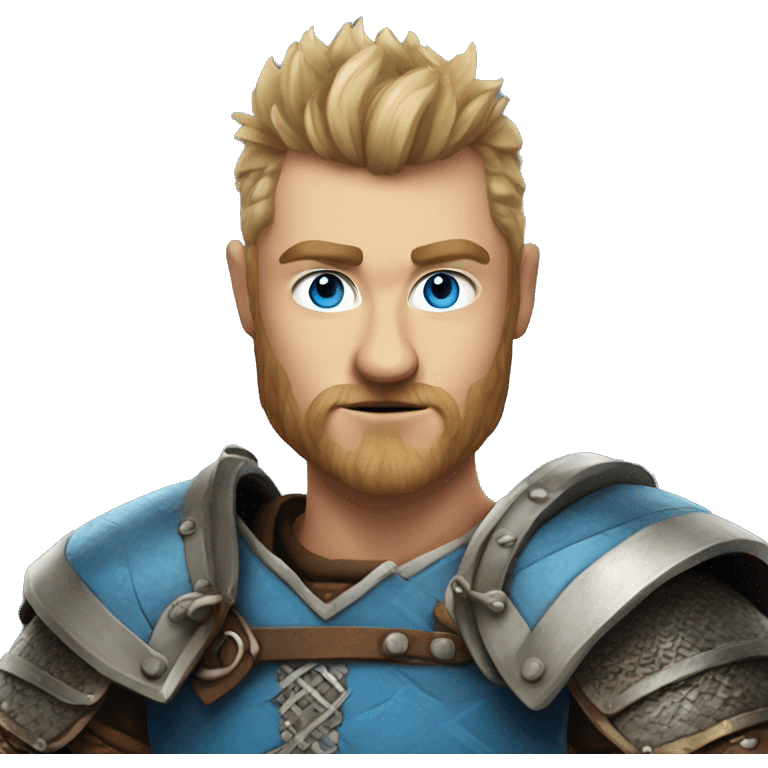 blue eyed man in in Viking armor, mowhawk emoji