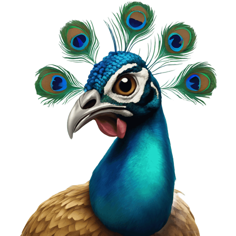 Peacock but with chicken head emoji