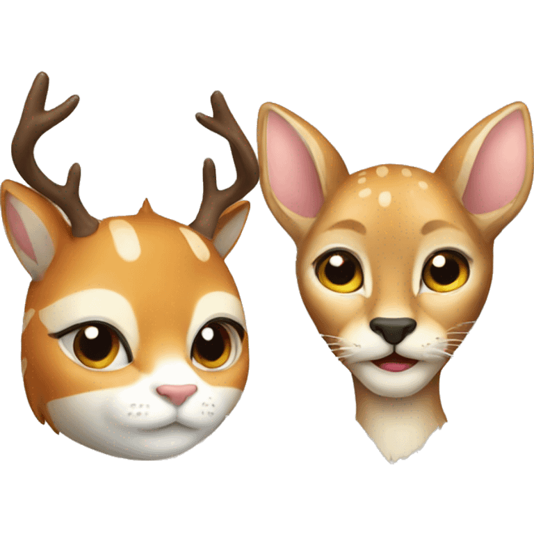 deer& cat emoji