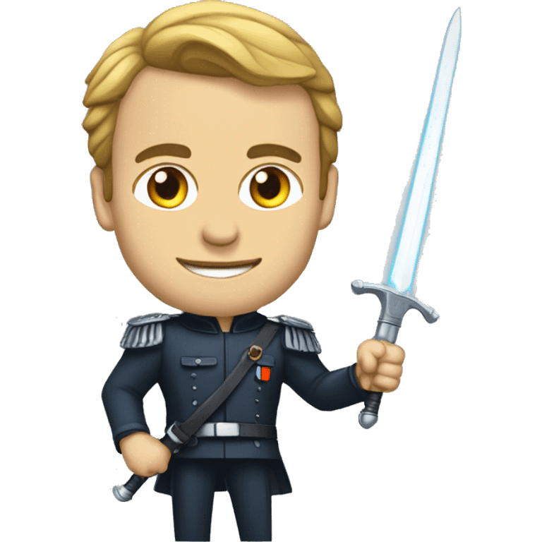 Macron avec un sabre laser emoji