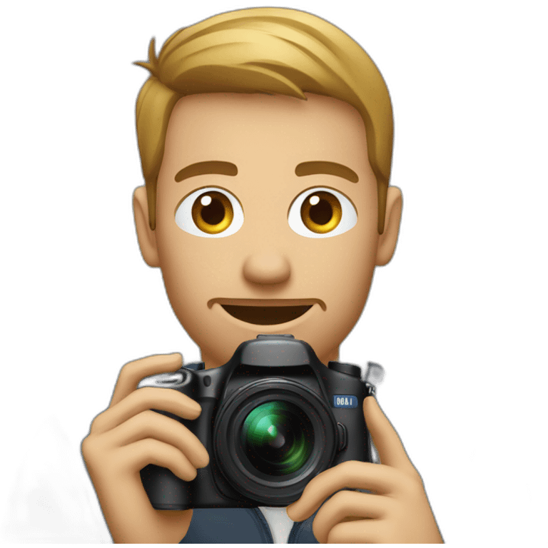 a man vlogging using mirrorless camera emoji