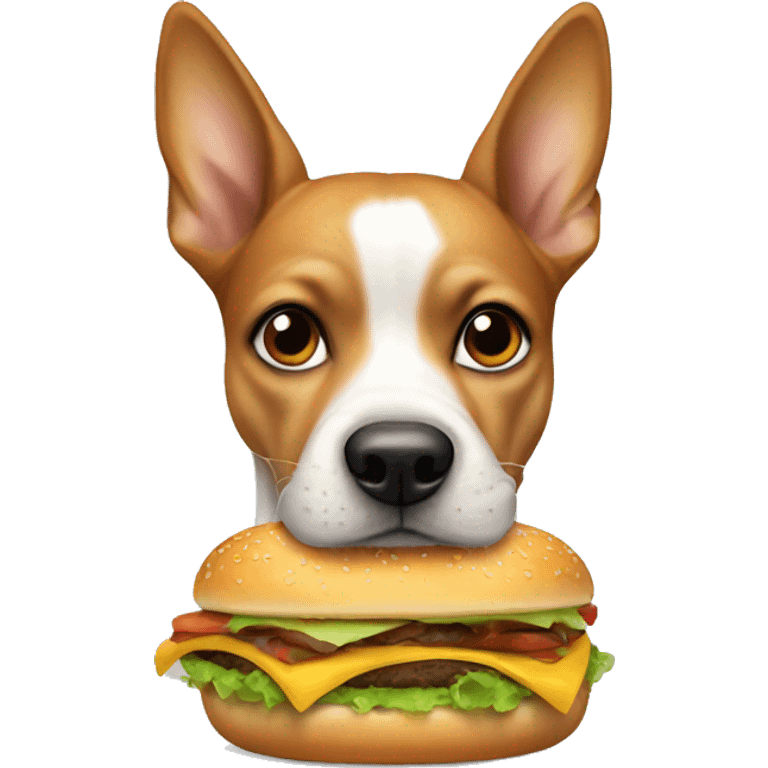 Dog eating hamburger  emoji