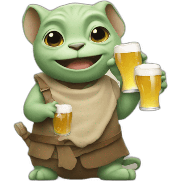 grogu holding a beer emoji