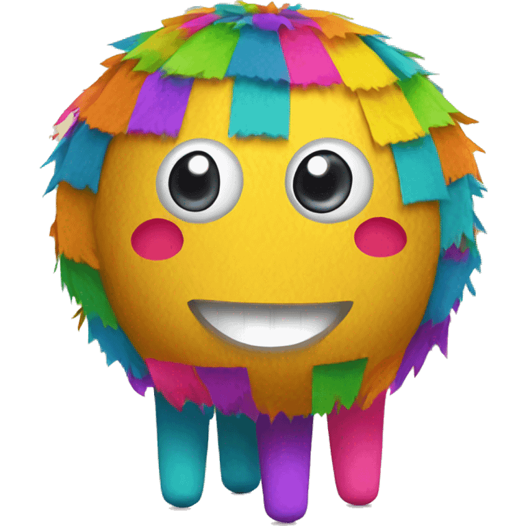 cute pinata with big eyes and smiling face, colorful emoji