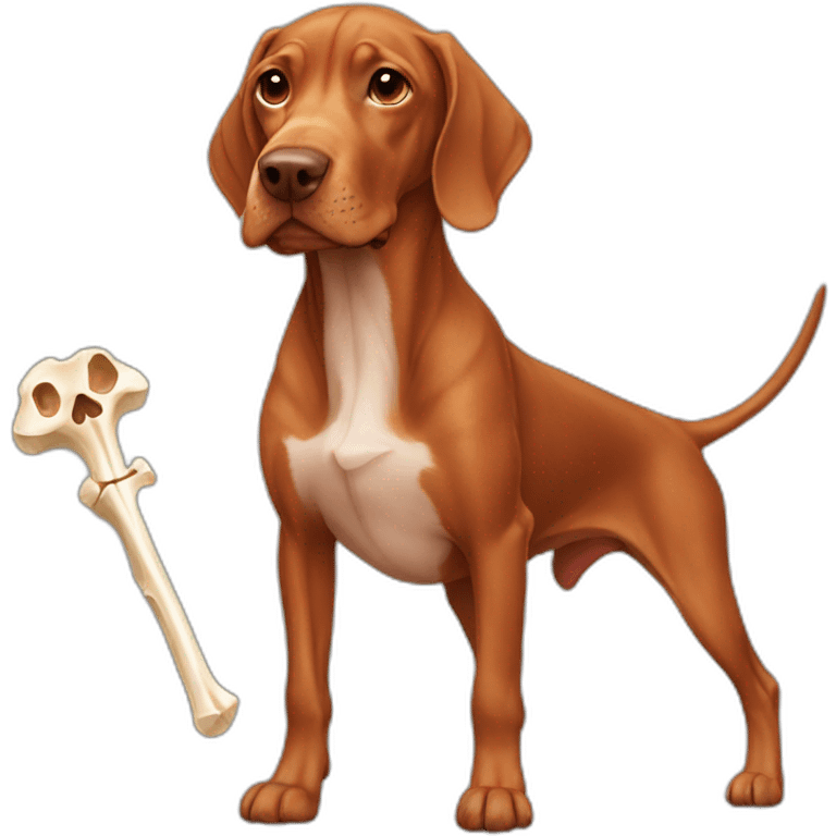 vizsla with bone emoji