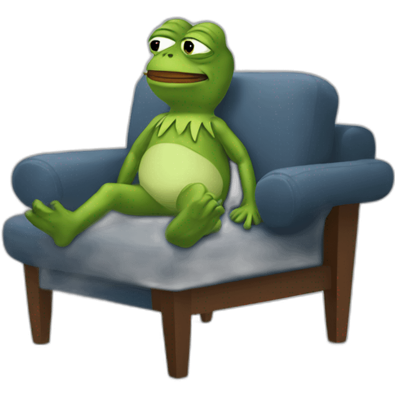 pepe lying in sofa emoji