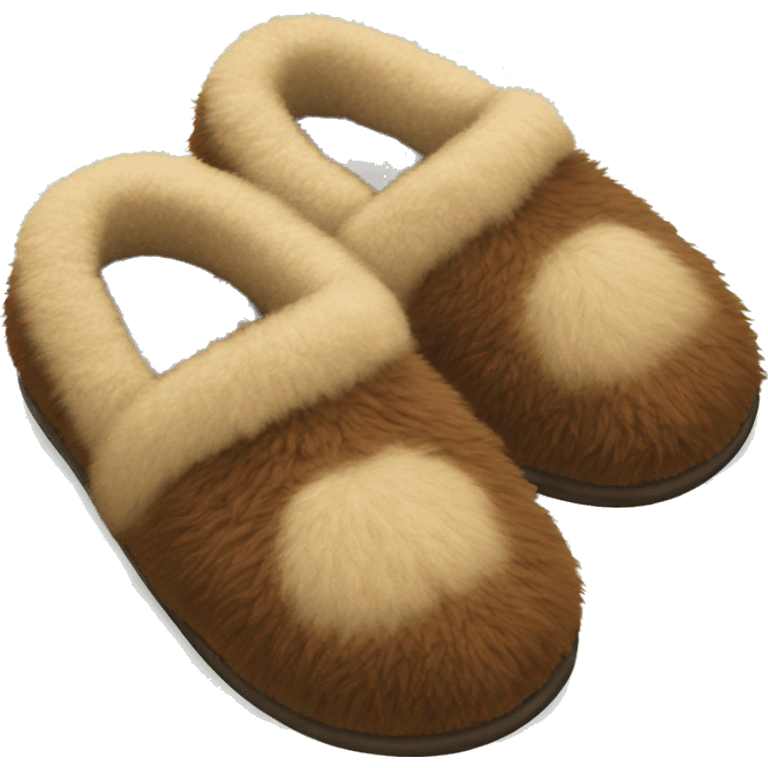 Brown fluffy slippers emoji