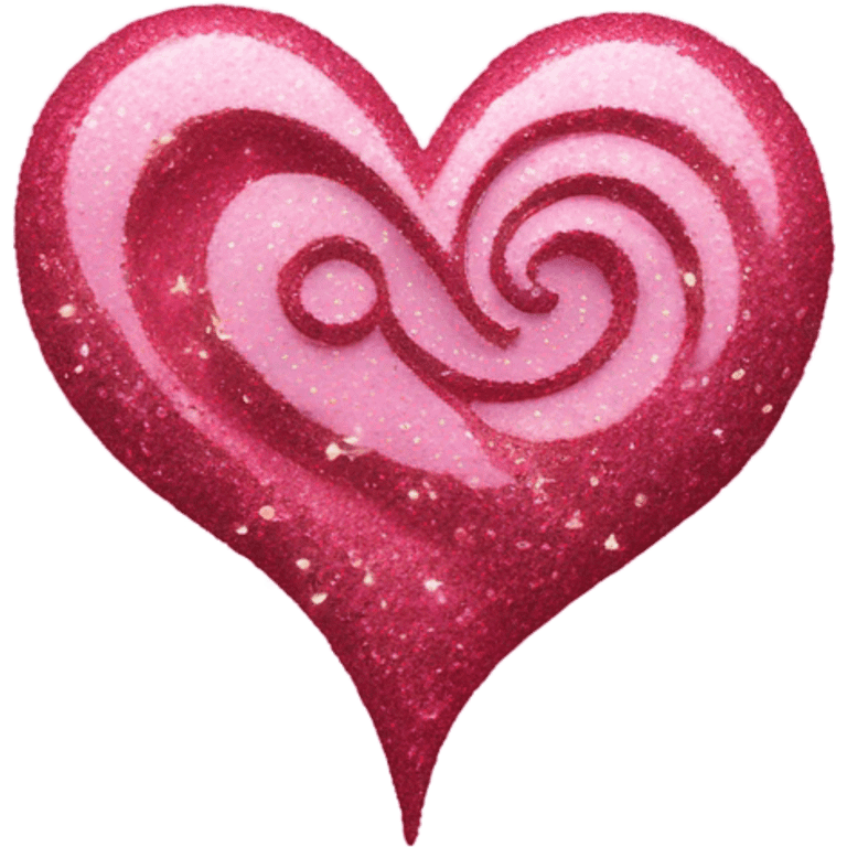 Pink glitter swirling hearts emoji