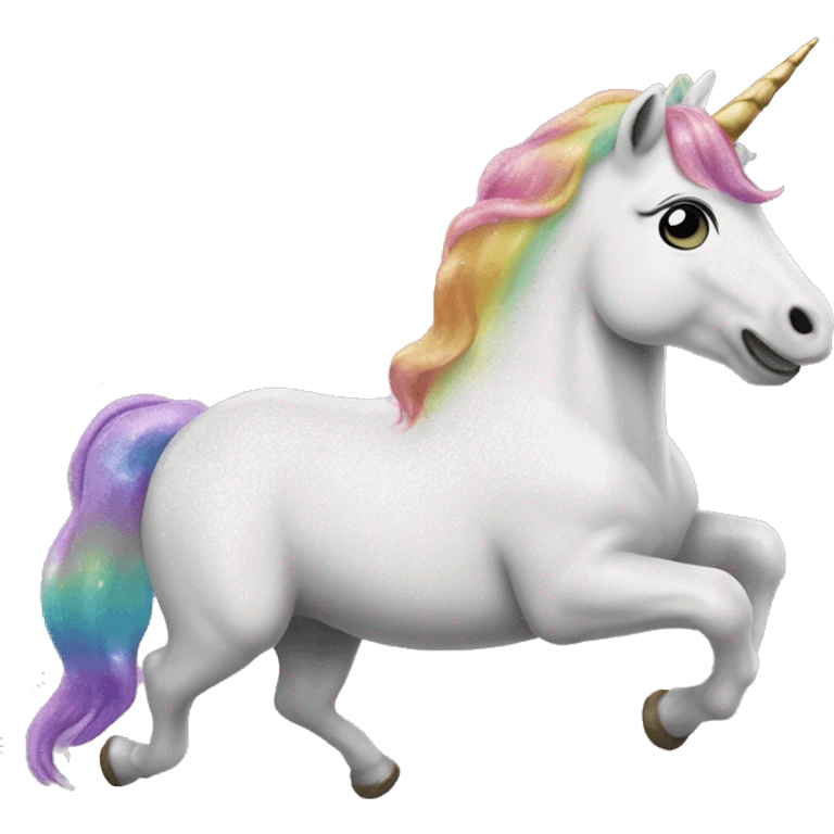 A unicorn farting glitter emoji