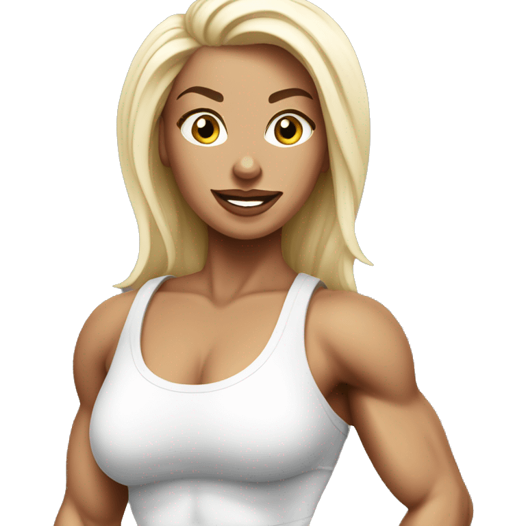 gorgeous female white bodybuilder  emoji