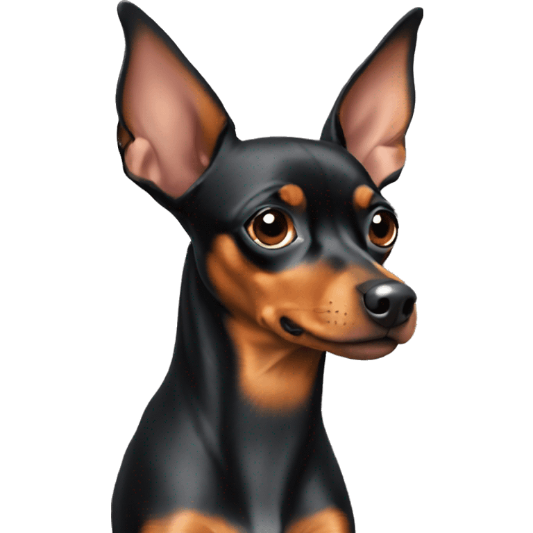 Miniature pinscher looking to the right side emoji