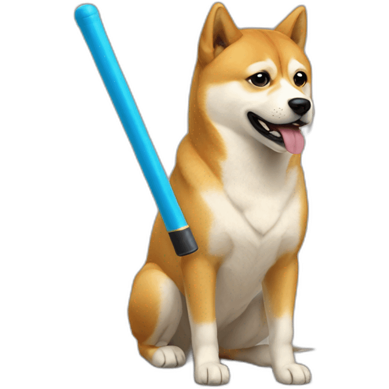 doge, with a baton emoji