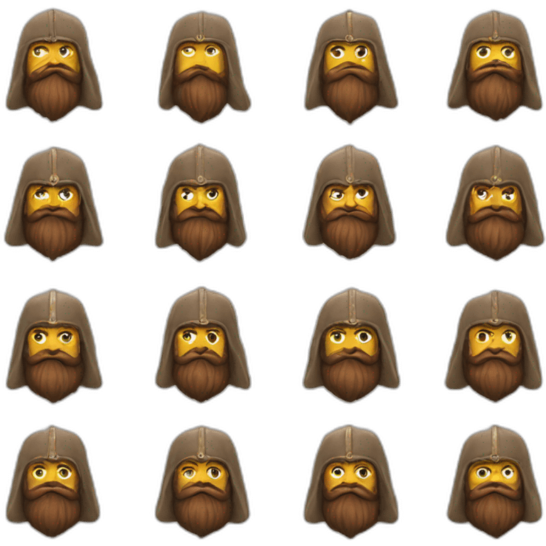 gimli the lord of the rings brown beard wearing helme emoji