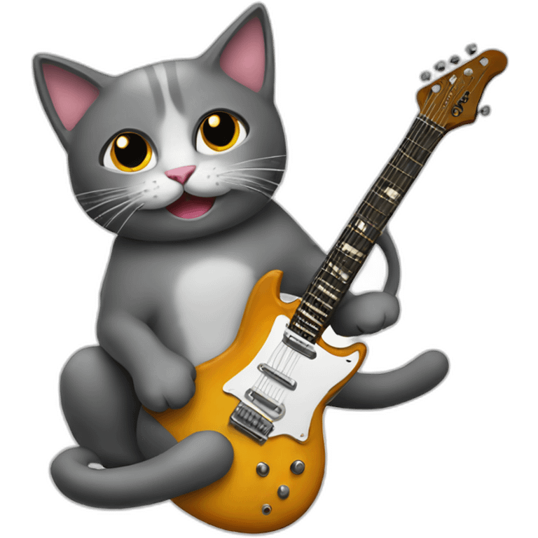 cat rock guitar emoji