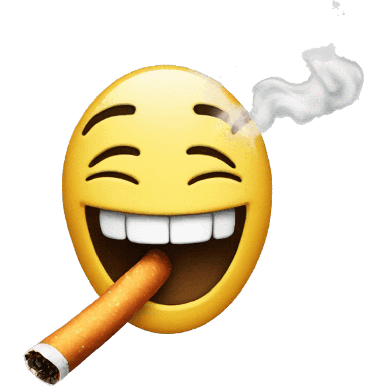 smoking laughing face emoji