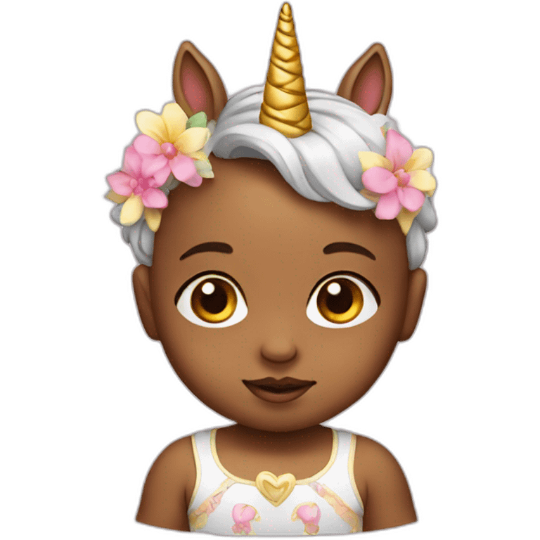 Baby with unicorn headband emoji