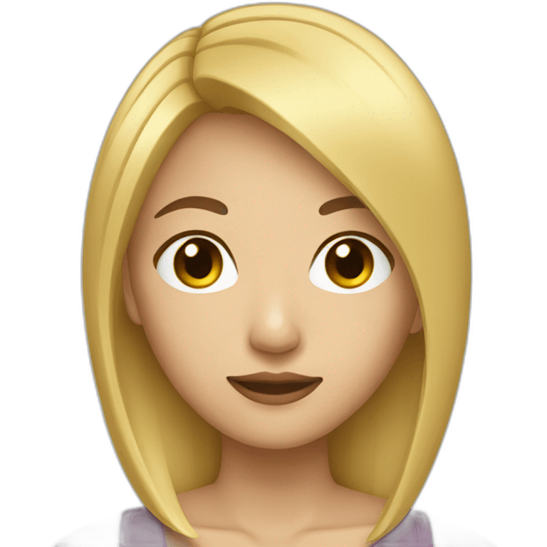 Asian women, with medium straight blonde hair emoji