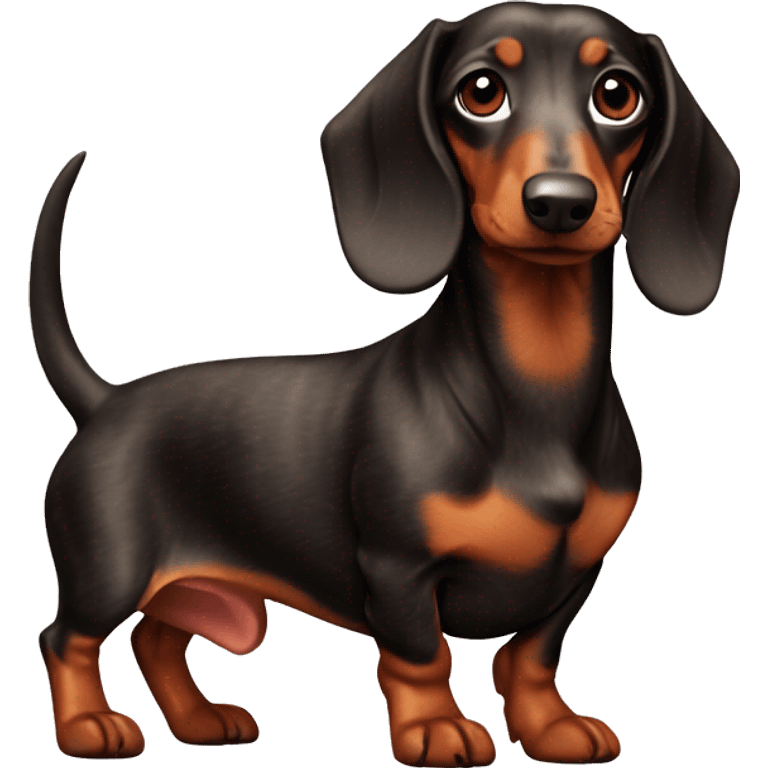 The dachshund is Red-marbled emoji