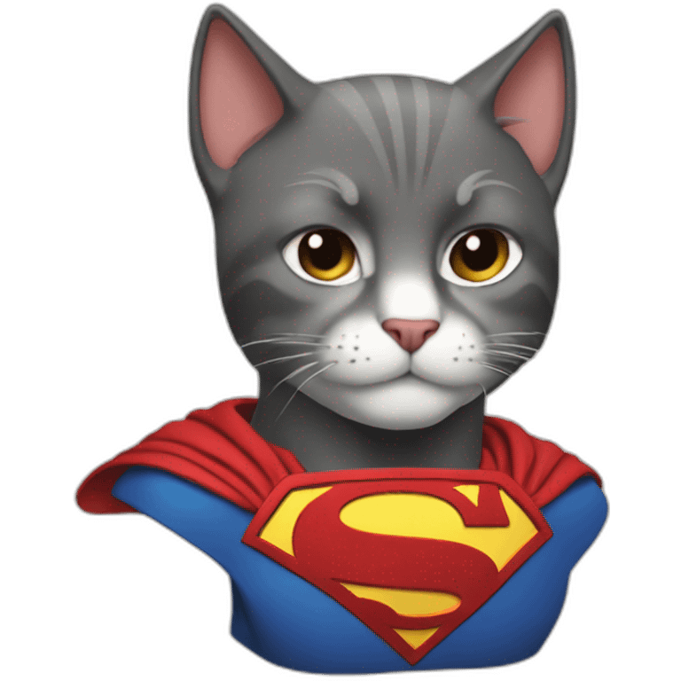 Crea un emoji que combine a un gato con Superman emoji