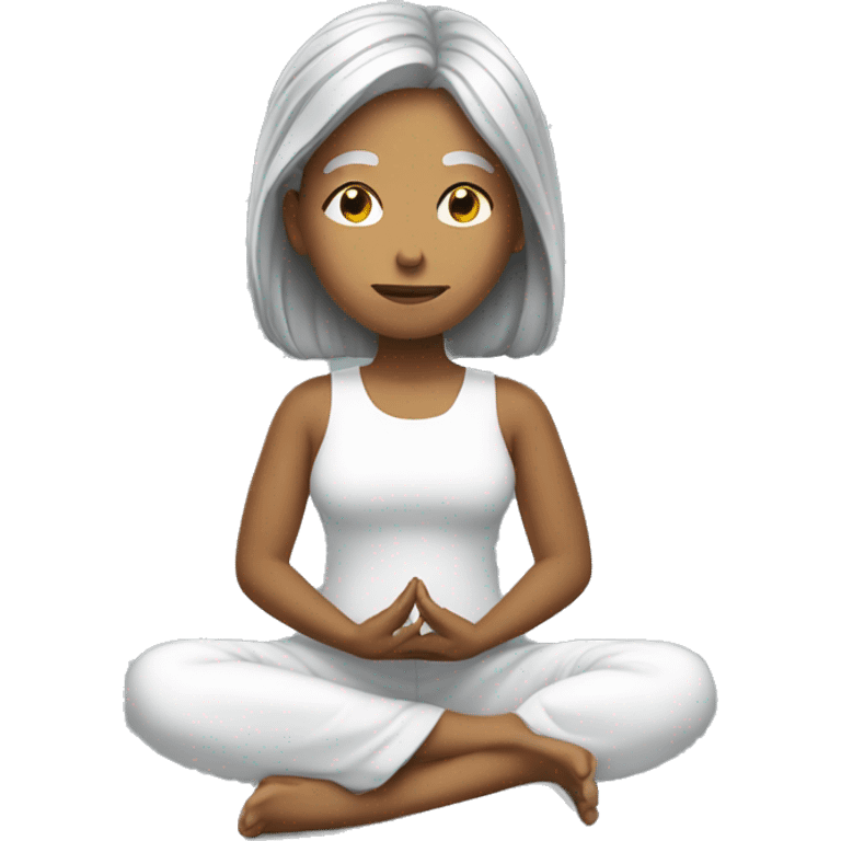 silver hair girl meditating emoji