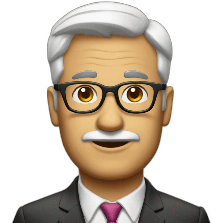 Mayor semi calvo con gafas emoji