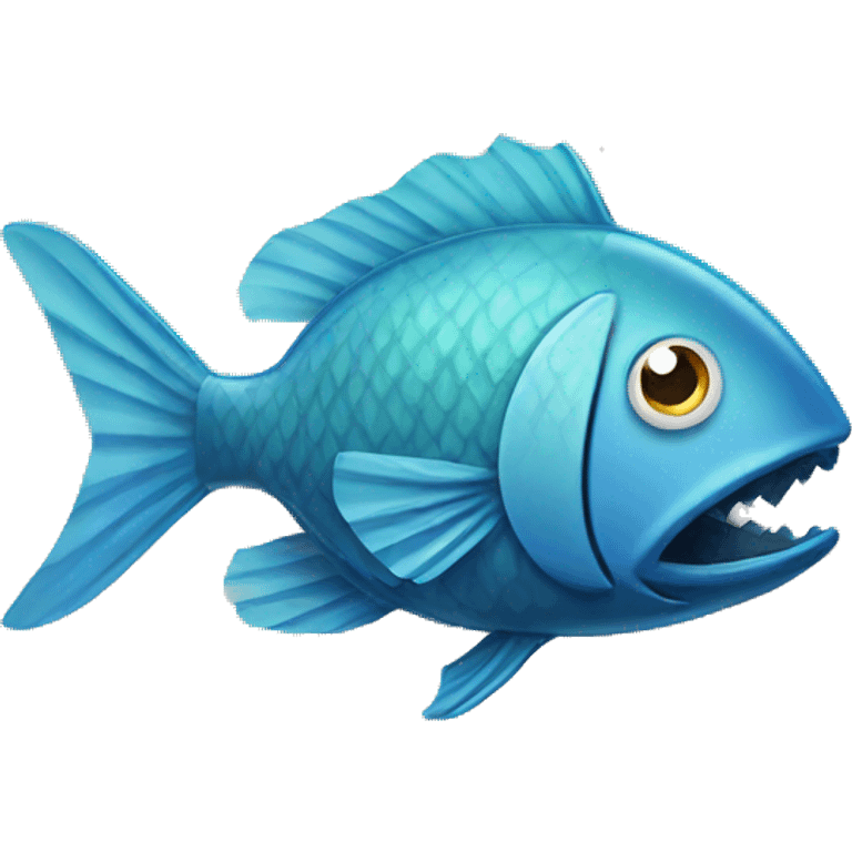 FISH WITH PLASTIC WASTE STUCK INSIDE emoji