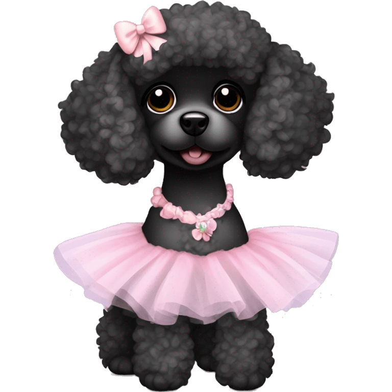 Black toy poodle in ballet tutu emoji