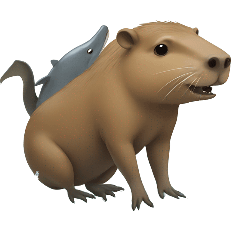 capybara with shark emoji