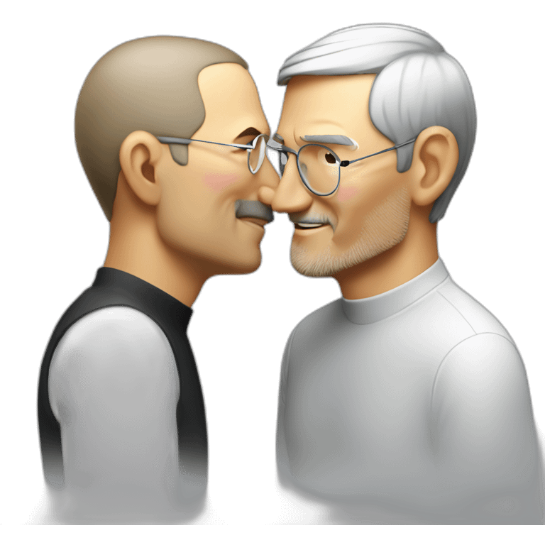 steve jobs kissing tim cook emoji