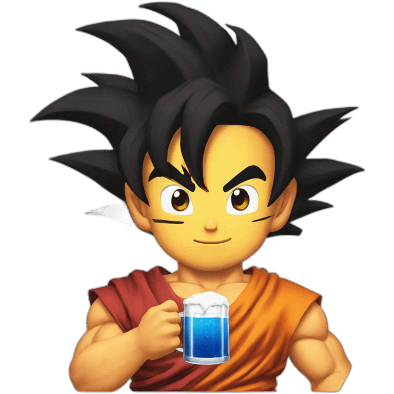 Son goku super saiyan god drank beer emoji