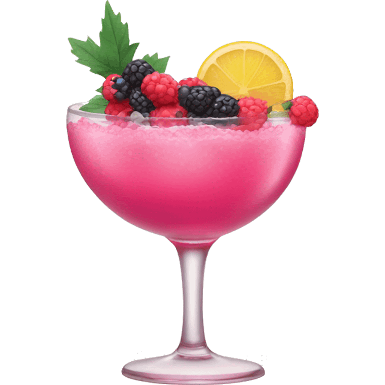 Pink Cocktail with berries  emoji