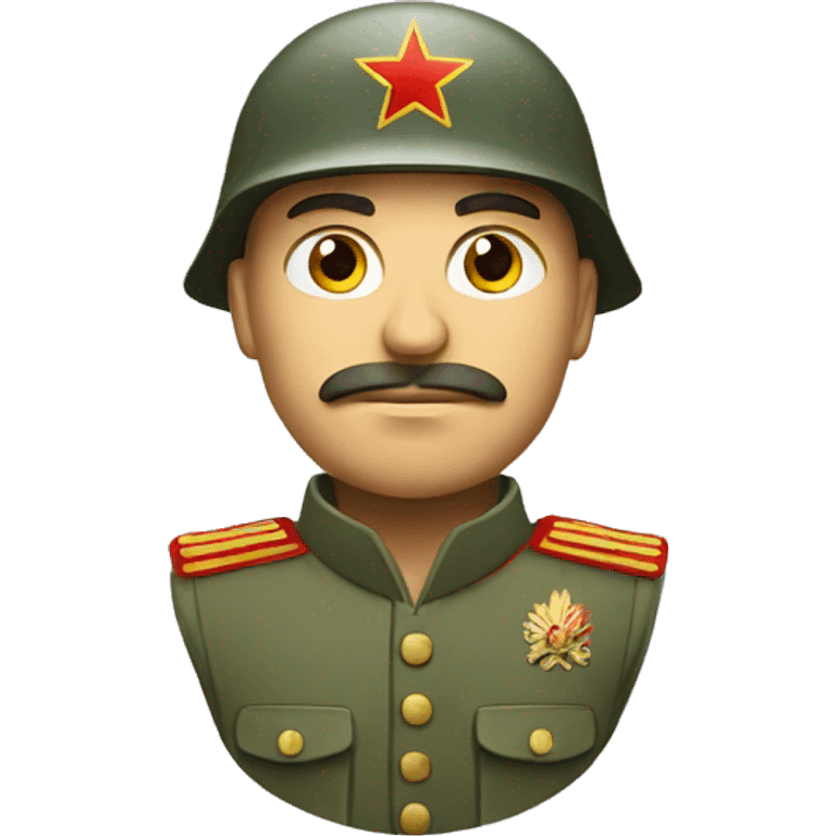 ussr soldier serious with military helmet emoji