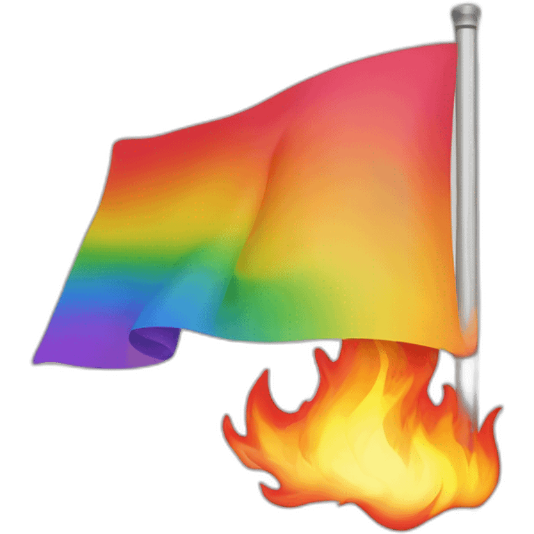 raimbow flag in fire emoji